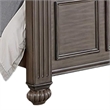 Pemberly Row Queen Bed with Carved Floral Arched Headboard in Gray