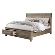 Pemberly Row King Bed with Footboard Storage and Bun Feet in Gray
