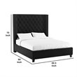 Pemberly Row Queen Bed with Wingback Headboard and Nailhead Trim in Black