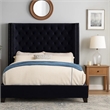 Pemberly Row Queen Bed with Wingback Headboard and Nailhead Trim in Black