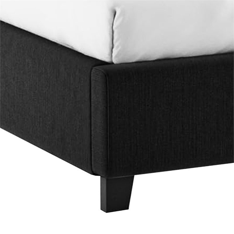 Pemberly Row Queen Bed with Wingback Headboard and Nailhead Trim in Black