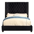 Pemberly Row Queen Bed with Wingback Headboard and Nailhead Trim in Black