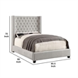 Pemberly Row King Bed with Wingback Headboard and Nailhead Trim in Ivory