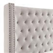 Pemberly Row King Bed with Wingback Headboard and Nailhead Trim in Ivory