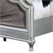 Pemberly Row California King Bed with Gray Pleated Velvet in Silver