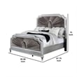 Pemberly Row Queen Bed with Gray Pleated Velvet Upholstery in Silver