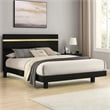Pemberly Row King Bed with Underbed LED and Gold Acrylic Trim in Black