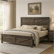 Pemberly Row King Bed with Chevron Panel Headboard in Rustic Gray