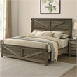 Pemberly Row King Bed with Chevron Panel Headboard in Rustic Gray