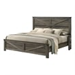 Pemberly Row King Bed with Chevron Panel Headboard in Rustic Gray