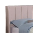 Pemberly Row Queen Bed with Tufted Wingback Headboard in Light Pink Velvet