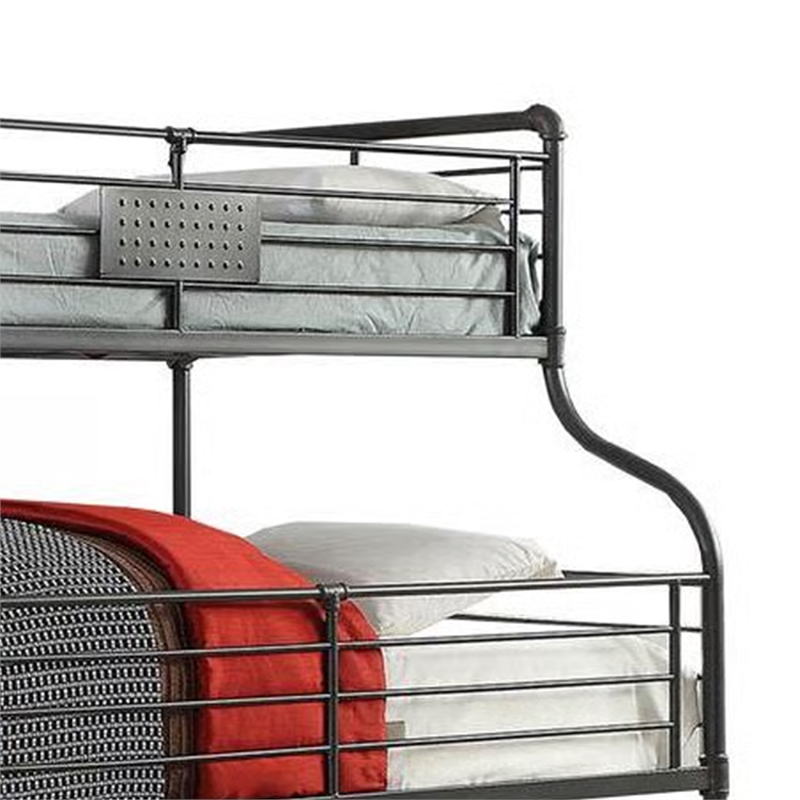 Pemberly Row Triple Bunk Bed Twin over Full over Queen in Black Metal
