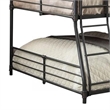 Pemberly Row Triple Bunk Bed Twin over Full over Queen in Black Metal