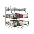 Pemberly Row Triple Bunk Bed Twin over Full over Queen in Black Metal