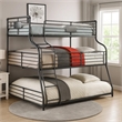 Pemberly Row Triple Bunk Bed Twin over Full over Queen in Black Metal
