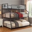 Pemberly Row Triple Bunk Bed Twin over Full over Queen in Black Metal