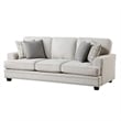 Pemberly Row 92 Inch Sofa with Nailhead Trim and 4 Pillows in Sand Brown
