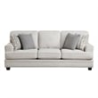 Pemberly Row 92 Inch Sofa with Nailhead Trim and 4 Pillows in Sand Brown