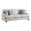 Pemberly Row 92 Inch Sofa with Nailhead Trim and 4 Pillows in Sand Brown