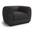 Pemberly Row Tuxedo Sofa Chair in Black Boucle with Metallic Undertones