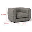 Pemberly Row Tuxedo Sofa Chair in Charcoal Gray Boucle with Metallic Tones