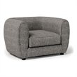 Pemberly Row Tuxedo Sofa Chair in Charcoal Gray Boucle with Metallic Tones