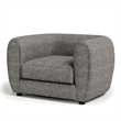 Pemberly Row Tuxedo Sofa Chair in Charcoal Gray Boucle with Metallic Tones