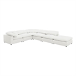 Pemberly Row 6 Piece Modular Sectional Sofa in Ivory White Boucle