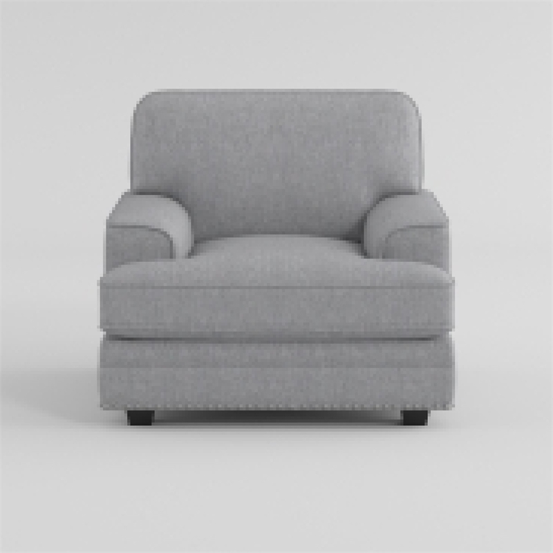 Pemberly Row Accent Armchair with Nailhead Trim in Gray Chenille