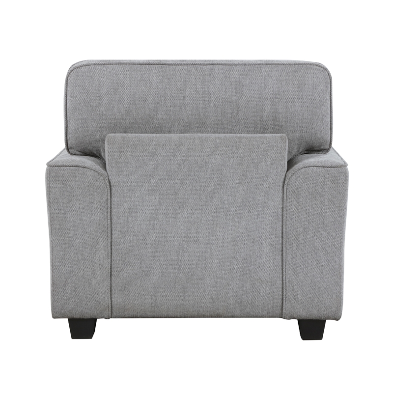 Pemberly Row Accent Armchair with Nailhead Trim in Gray Chenille