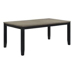 Pemberly Row 71 Inch Rectangular Dining Table in Gray Oak with Black Legs