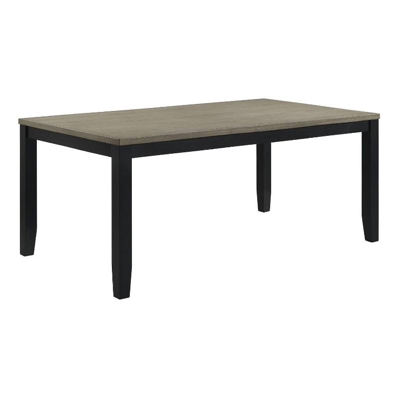 Pemberly Row 71 Inch Rectangular Dining Table in Gray Oak with Black Legs