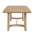 Pemberly Row 79 Inch Dining Table with Rounded Edges in Powder Brown