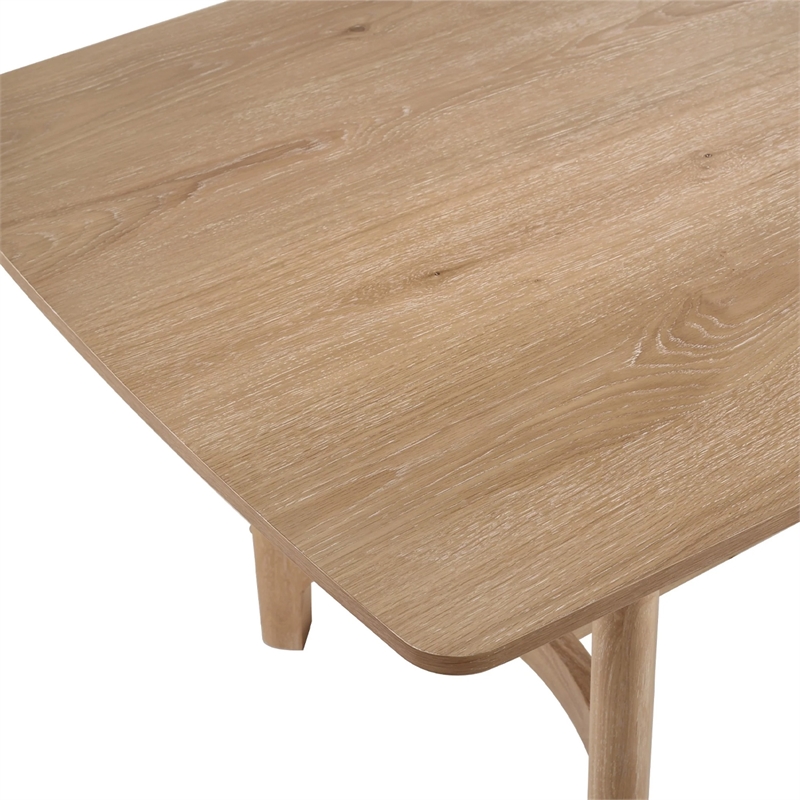 Pemberly Row 79 Inch Dining Table with Rounded Edges in Powder Brown