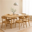 Pemberly Row 79 Inch Dining Table with Rounded Edges in Powder Brown