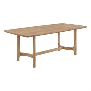 Pemberly Row 79 Inch Dining Table with Rounded Edges in Powder Brown