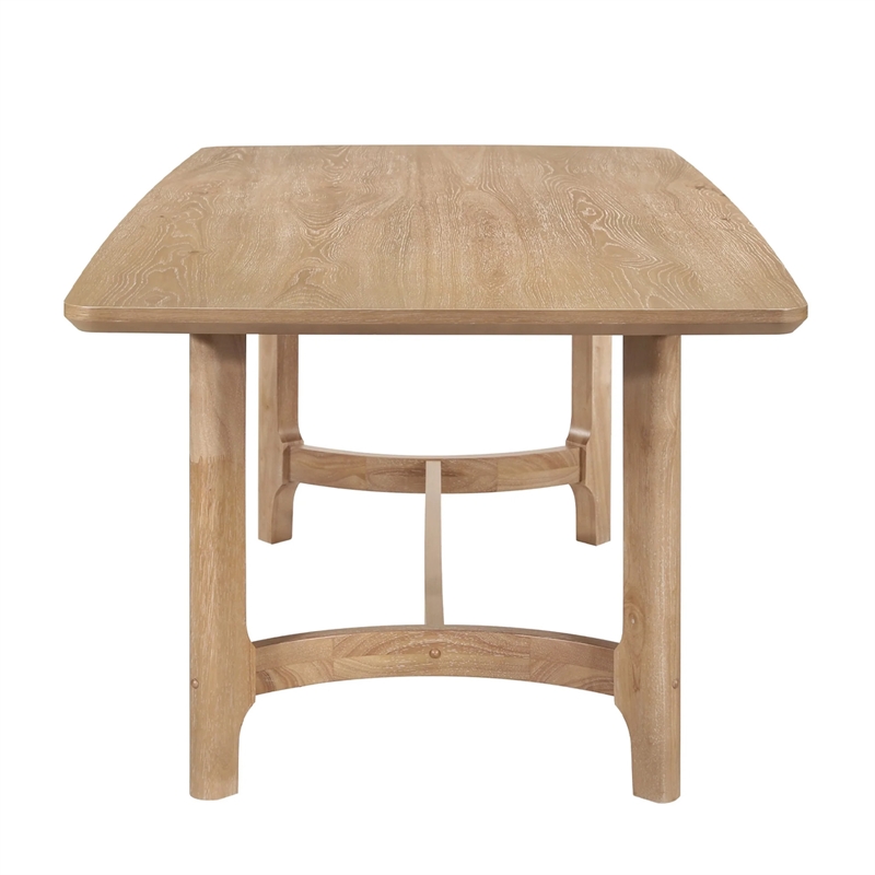 Pemberly Row 79 Inch Dining Table with Rounded Edges in Powder Brown