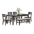 Pemberly Row 72 Inch Rectangular Dining Table with Tapered Legs in Oak Brown