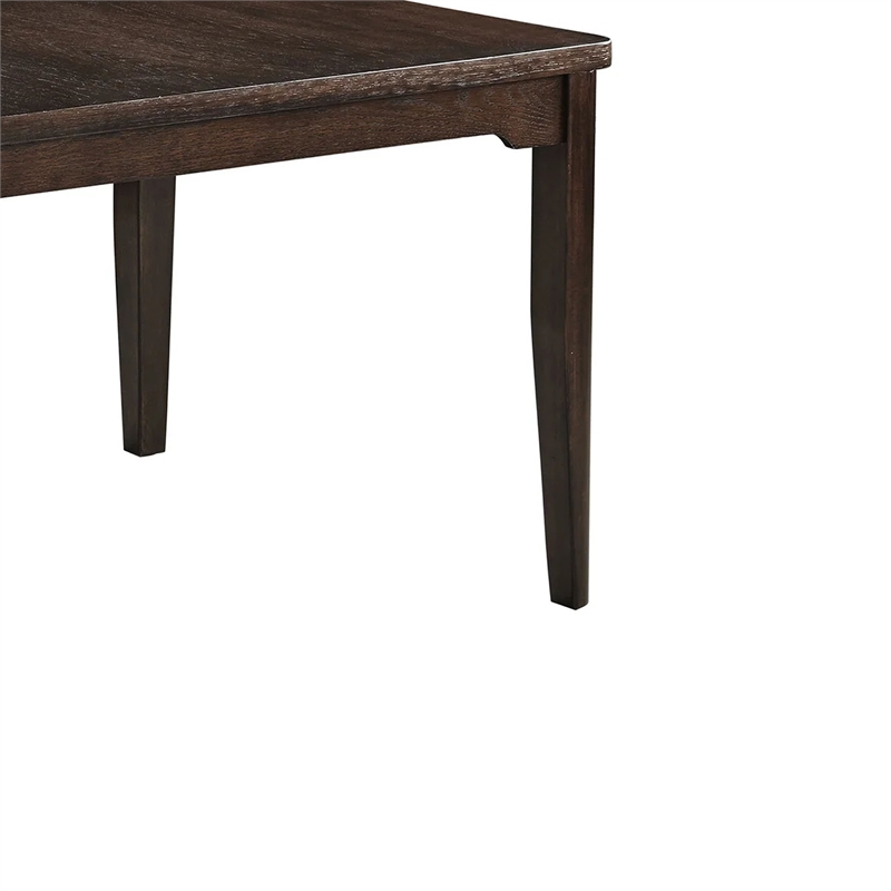 Pemberly Row 72 Inch Rectangular Dining Table with Tapered Legs in Oak Brown