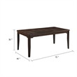 Pemberly Row 72 Inch Rectangular Dining Table with Tapered Legs in Oak Brown