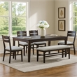 Pemberly Row 72 Inch Rectangular Dining Table with Tapered Legs in Oak Brown