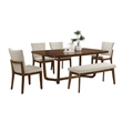 Pemberly Row 71 Inch Rectangular Dining Table in Antique Brown Solid Wood