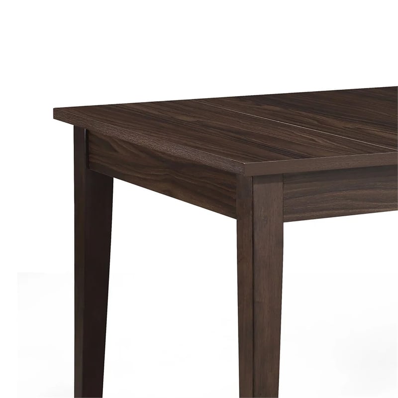 Pemberly Row 66 Inch Dining Table with Lift Top Storage and Drawers in Brown