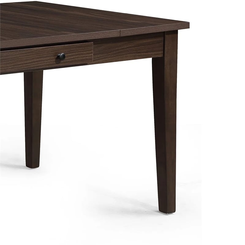 Pemberly Row 66 Inch Dining Table with Lift Top Storage and Drawers in Brown