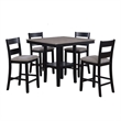 Pemberly Row 5 Piece Counter Height Dining Set in Charcoal Black and Gray