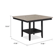 Pemberly Row 48 Inch Counter Height Dining Table with Lazy Susan in Gray