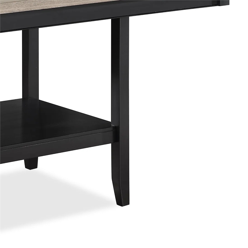 Pemberly Row 48 Inch Counter Height Dining Table with Lazy Susan in Gray