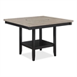 Pemberly Row 48 Inch Counter Height Dining Table with Lazy Susan in Gray