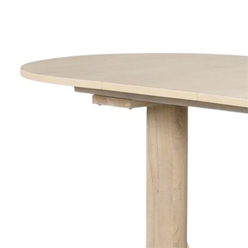 Pemberly Row Extendable Oval Dining Table with Pedestal Base in White Oak