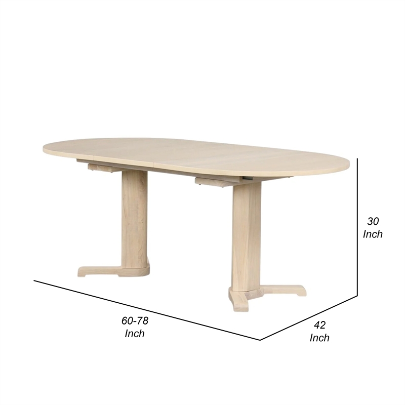 Pemberly Row Extendable Oval Dining Table with Pedestal Base in White Oak